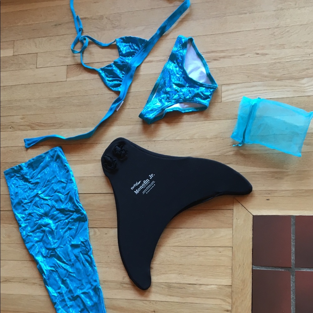 Fin Fun Mermaid Tale Monofin Jr and Bathing Suit